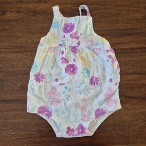 OshKosh B'gosh Girls White Waterflower Summer Onsie Size 24M